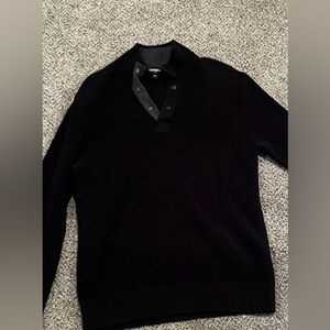 Express Quarter Snap Pullover Sweaters Brown and Black 100% Cotton men’s large